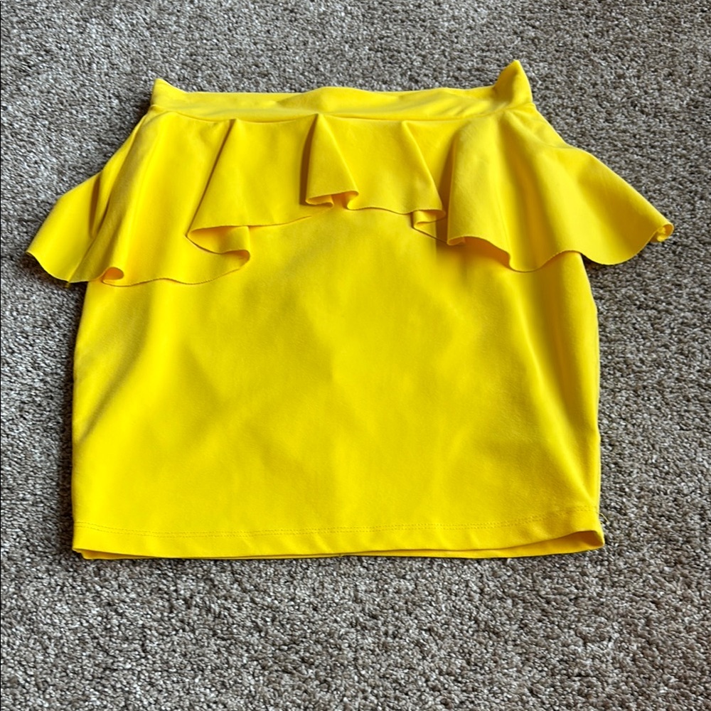 Bright Yellow Peplum Skirt